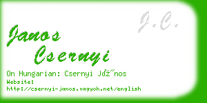 janos csernyi business card